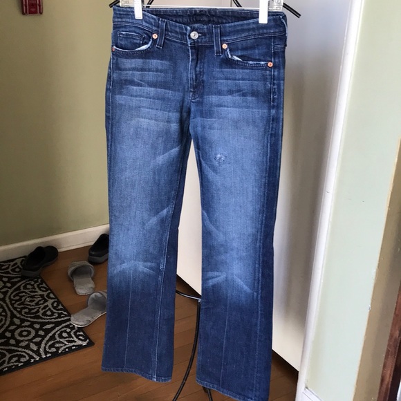 7 For All Mankind Blue Boot Cut Jeans - Picture 1 of 8